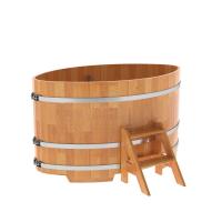 Купель овальная из сращенных ламелей лиственницы 1,08х1,75