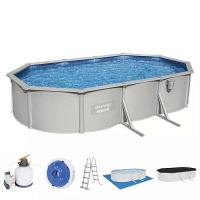 Bestway 56369 BW Стальной бассейн Hydrium 610х360х120см, 19929л, песч.фил.-нас 5678л/ч, лестн, тент, подст, попл.-доз