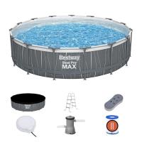 Bestway 561GD BW Каркасный бассейн Steel Pro Max 457x107 см, 14970 л, фил.-нас. 3028 л\ч, лестн, тент, подсветка