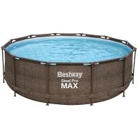 Bestway 5618P BW Каркасный бассейн Steel Pro 366х122см "Ротанг", 10250л, фил.-насос 2006л/ч, лестн., тент, подст.