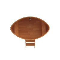 Купель овальная из сращенных ламелей лиственницы 1,02х1,68