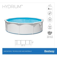 Bestway 56384 BW Стальной бассейн Hydrium 460х120см, 17430л, песч.фил.-нас. 5678л/ч, лестн., тент, подст., попл.-доз.