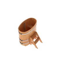 Купель овальная из сращенных ламелей лиственницы 0,59х1,06