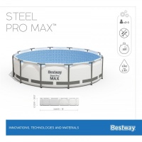 Bestway 56418 BW Каркасный бассейн Steel Pro Max 366х100см, 9150л, фил.-насос 2006л/ч, лестница