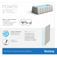 Bestway 56465 BW Каркасный бассейн Power Steel 549х274х122см, 14812л, фил.-насос 5678л/ч, лестница, тент, попл.-доз.