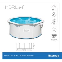 Bestway 56566 BW Стальной бассейн Hydrium 300х120см, 7630л, песч.фил.-нас. 3028л/ч, лестн., тент, подст., попл.-доз.