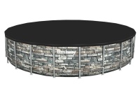 Bestway 56889 BW Каркасный бассейн Power Steel 671x132см "Камень" 40377л, фил.-нас. 9463л/ч, лестн., тент, попл.-доз.