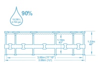 Bestway 5614S BW Каркасный бассейн 366х122см, 10250л, фил.-насос 2006л/ч, лестница